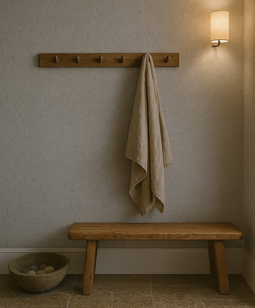 Terrame Finish In A Wabi Sabi Inspired Hallway